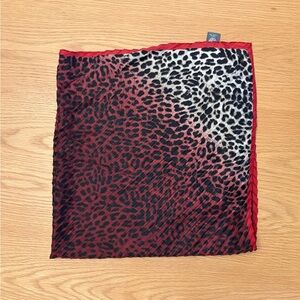 Vince Camuto Red & Black Leopard Print Scarf